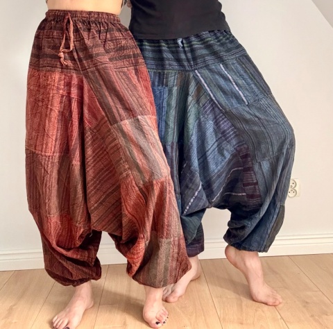 Luźny krój z obniżonym krokiem — spodnie do jogi i medytacji