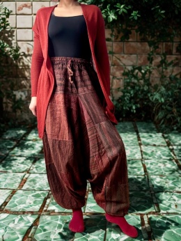 Luźny krój z obniżonym krokiem — spodnie do jogi i medytacji